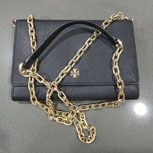 Tory Burch Black Leather Chain Shoulder Bag